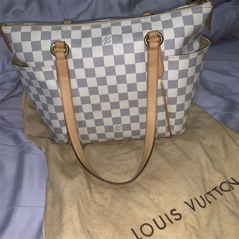 lv white checkered bag|louis vuitton checkered tote bag.